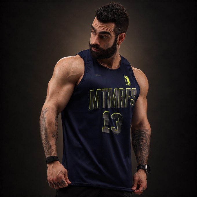 Regata Machao DryFit Neon Azul Marinho