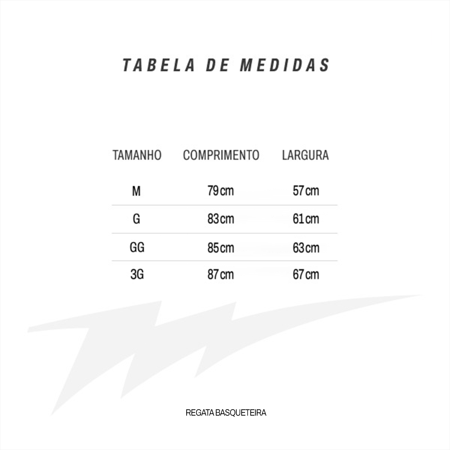 Tabela de medidas