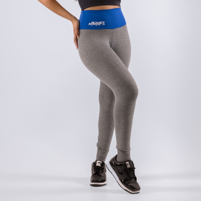 Calça Legging Poliamida Feminina Wave Cinza Mescla