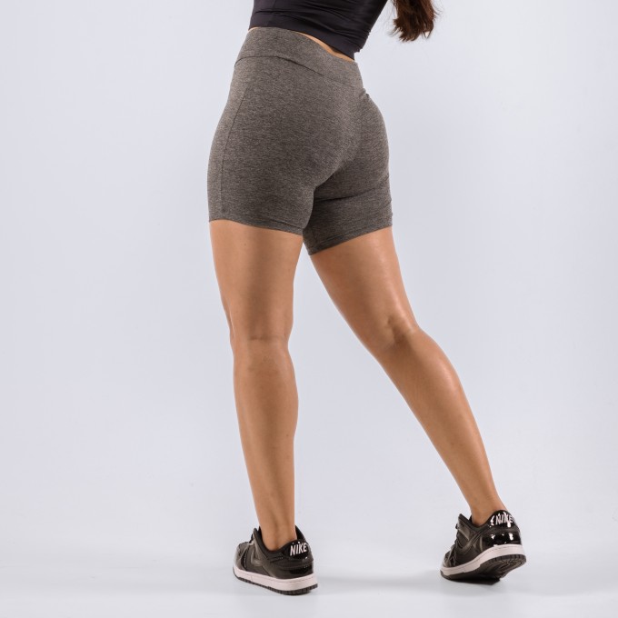 Shorts Feminino Poliamida Bolt Cinza Mescla Escuro