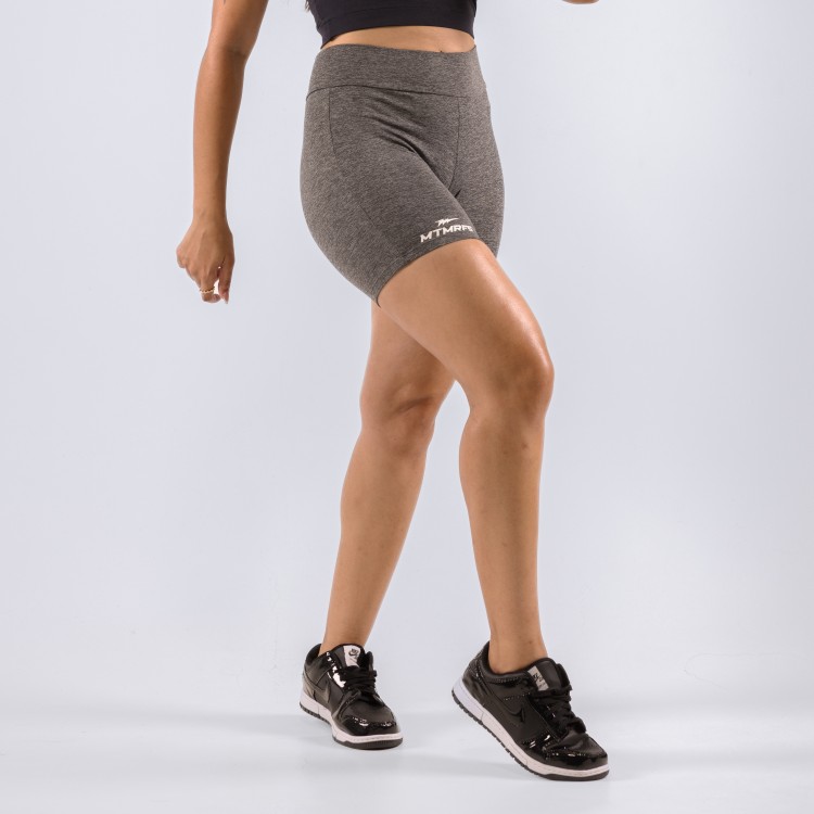 Shorts Feminino Poliamida Bolt Cinza Mescla Escuro