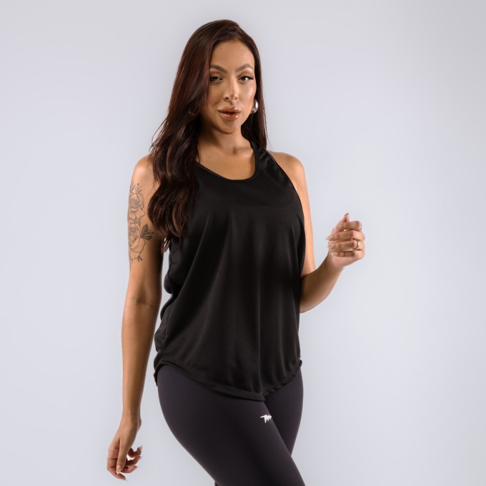 Regata Feminina Cavada Anatomic DryFit Lisa Preta