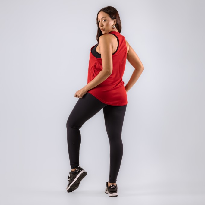 Regata Feminina Cavada Anatomic DryFit Lisa Vermelha