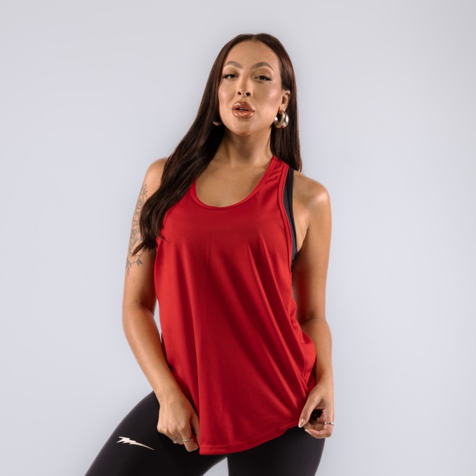 Regata Feminina Cavada Anatomic DryFit Lisa Vermelha