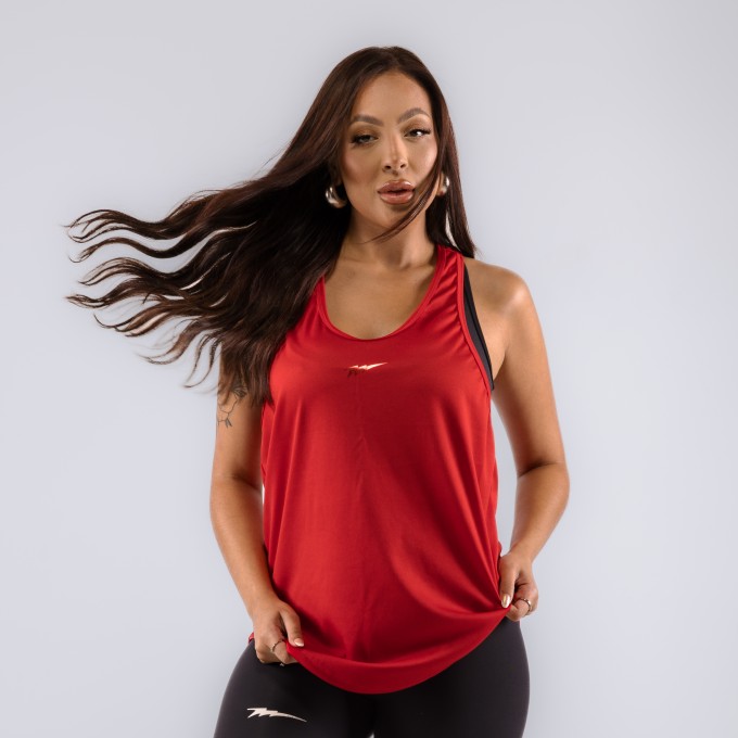 Regata Feminina Cavada Anatomic Dryfit Boltz Vermelha