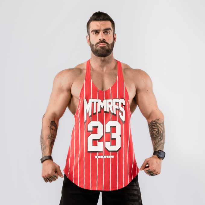 Regata Cavada Anatomic Baseball Lines Vermelha