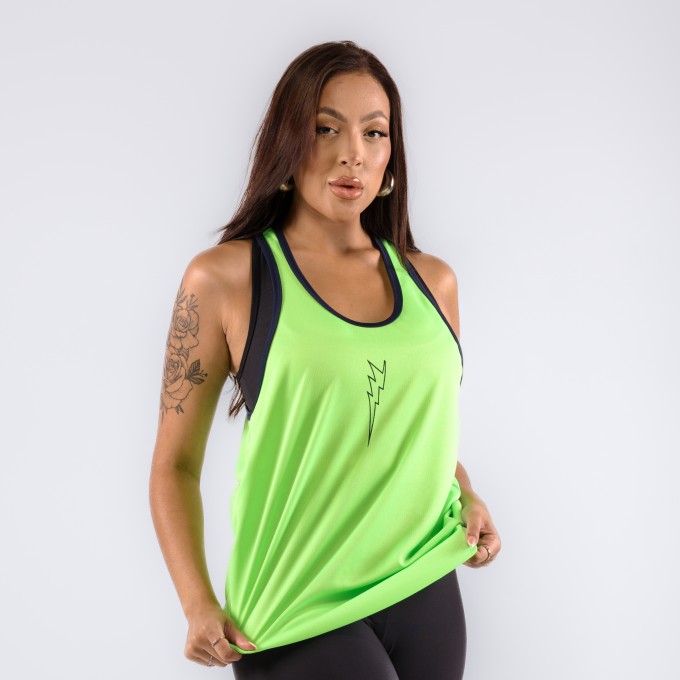 Regata Feminina Cavada DryFit Saur Verde Fluor