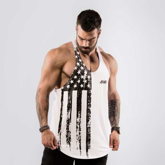 Regata Cavada Anatomic USA Flag Branca