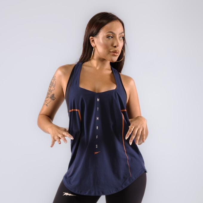 Regata Feminina Cavada Anatomic VShape Cadence Azul Marinho
