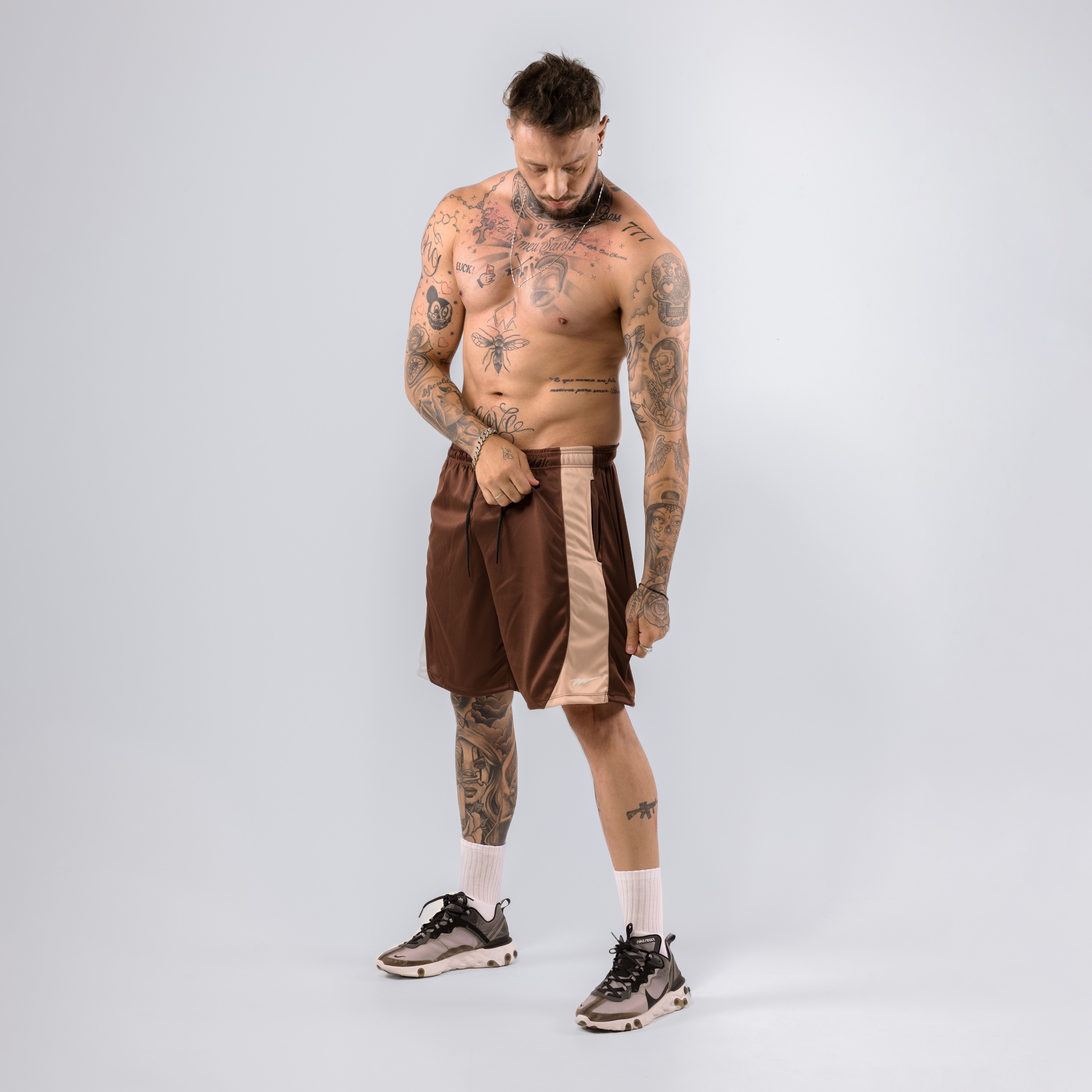 Shorts Dryfit DUO Marrom escuro - Metamorfose Brasil
