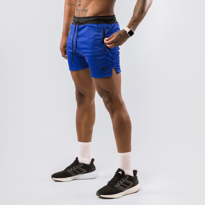 Shorts Dryfit Performance Ziper Azul Royal
