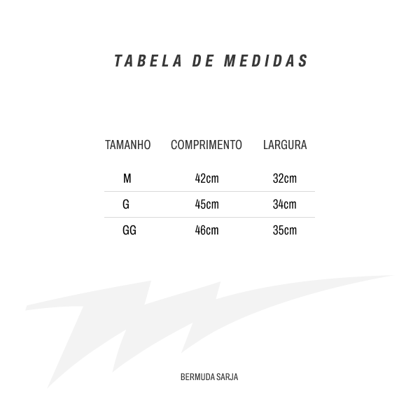 Tabela de medidas