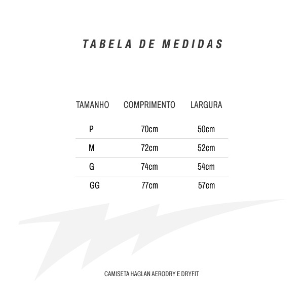 Tabela de medidas