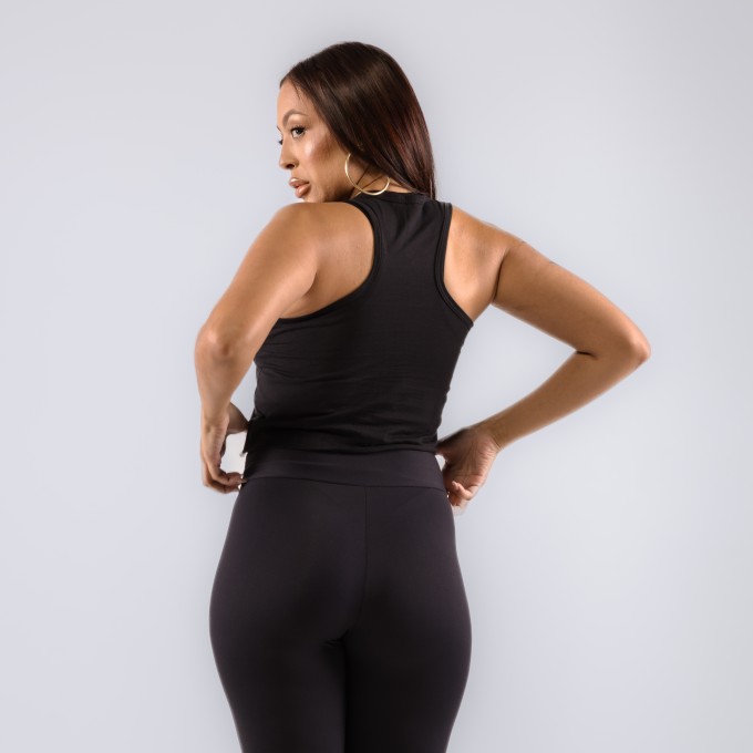 Regata Cropped Feminina Skull Preta
