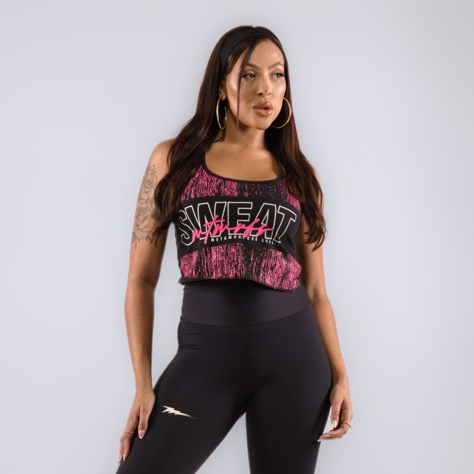 Regata Cropped Feminina Sweet Preta