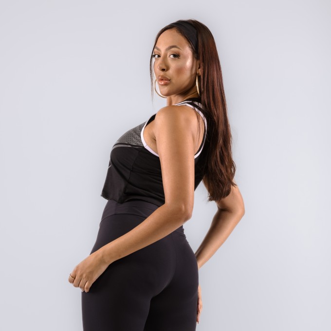 Regata Cropped Feminina Arrow Preta