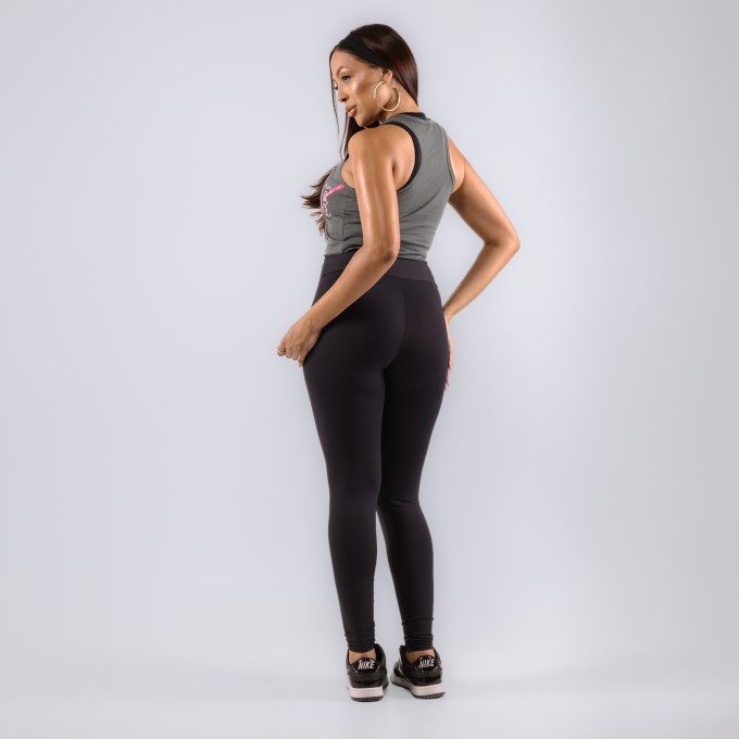 Regata Cropped Feminina Savage Cinza Chumbo