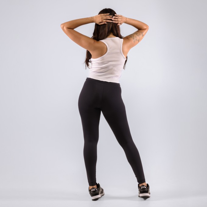 Regata Cropped Feminina Canelado Branco