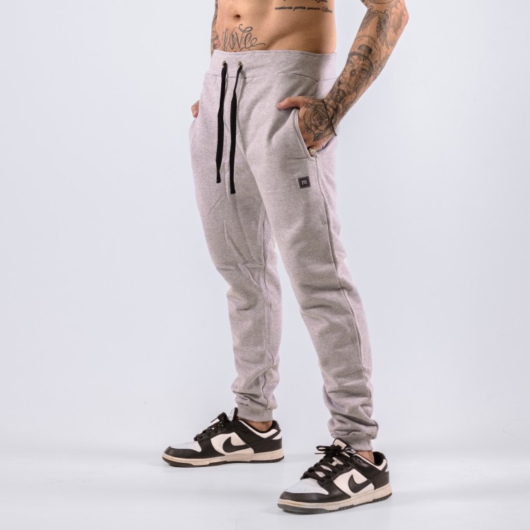 Calça Moletom Minimal Holographic Cinza Mescla