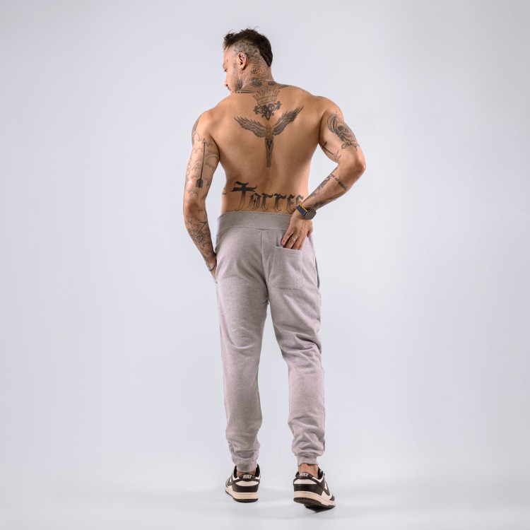 Calça Moletom Minimal Holographic Cinza Mescla