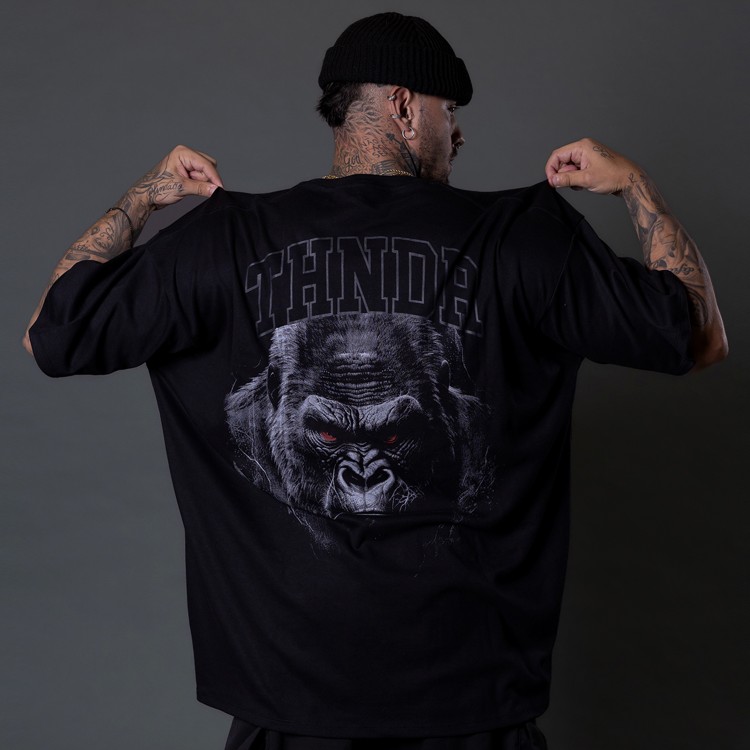 Camiseta Oversized Heavy Gorila Preta