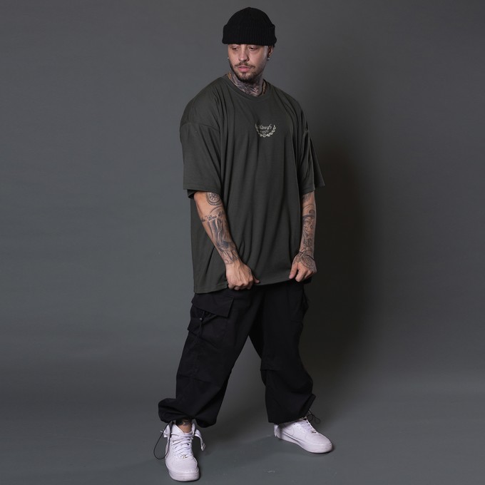 Camiseta Oversized Heavy Olive Verde Militar