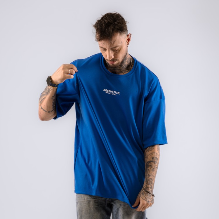 Camiseta Oversized Heavy Aesthetics Azul Royal