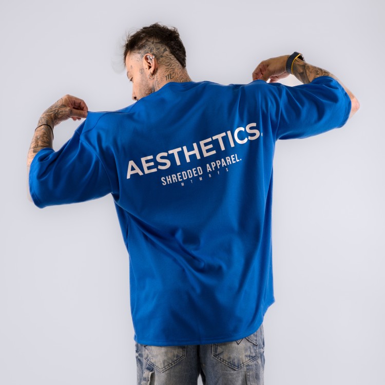 Camiseta Oversized Heavy Aesthetics Azul Royal