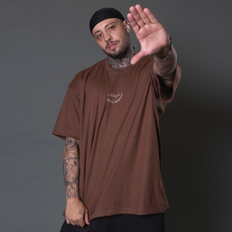 Camiseta Oversized Heavy Olive Marrom