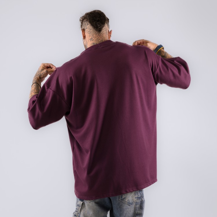 Camiseta Oversized Heavy Gola Alta Flyer Roxa