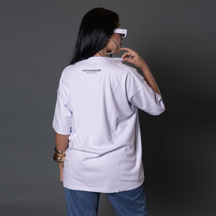 Camiseta Oversized Feminina Heavy Aesthetic Bear Branca