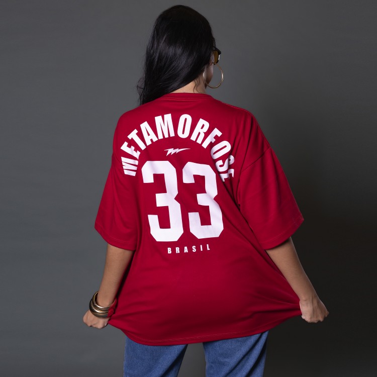 Camiseta Oversized Feminina Heavy Player Vermelha