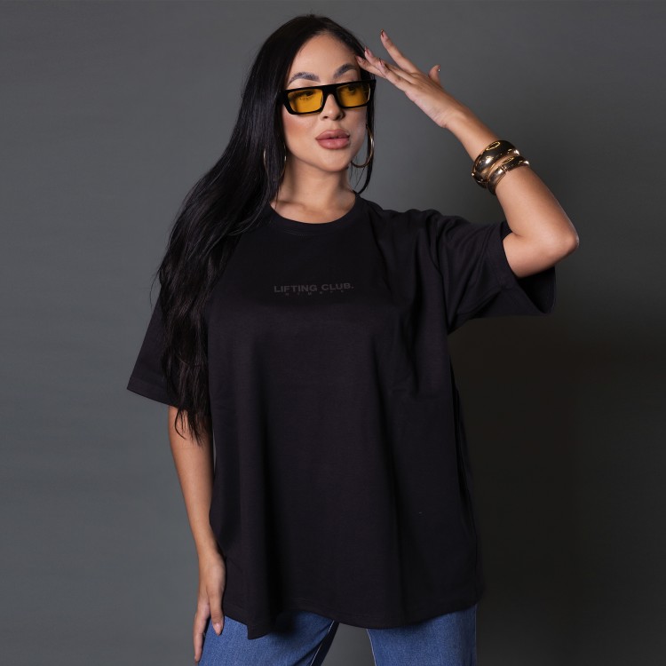 Camiseta Oversized Heavy Lifiting Club Preta