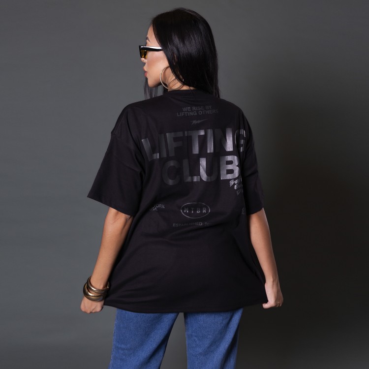Camiseta Oversized Heavy Lifiting Club Preta