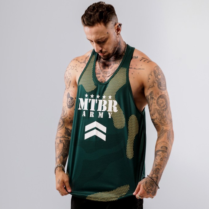 Regata Cavada Anatomic Dryfit Camuflada Verde Militar