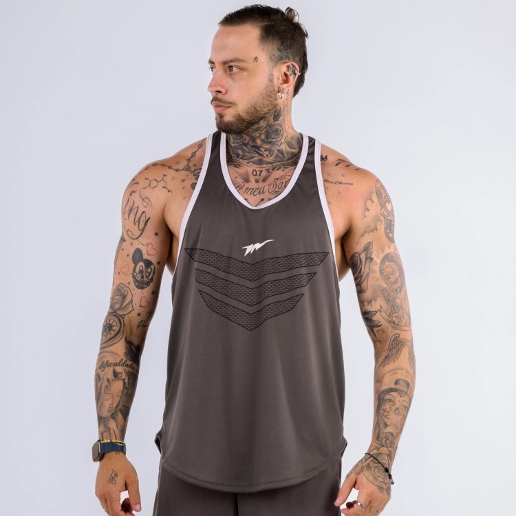 Regata Cavada Anatomic DryFit Siege Cinza Chumbo