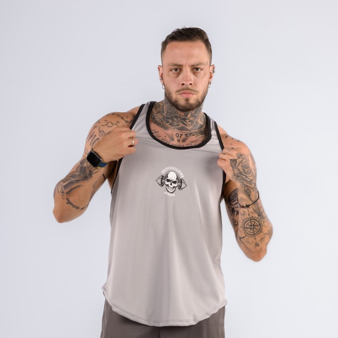 Regata Cavada Anatomic DryFit Skull Mid Cinza Claro
