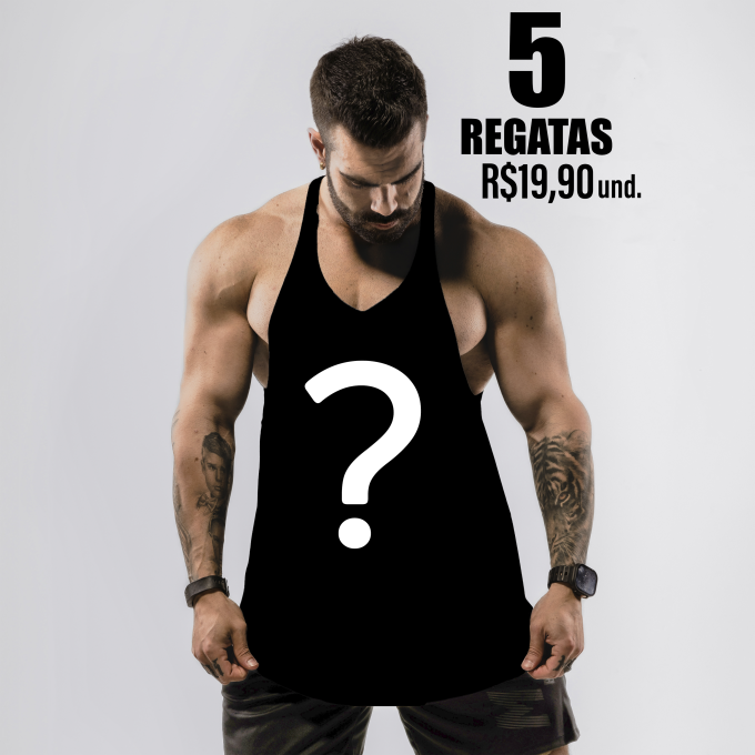 Kit 5 Regatas Masculinas Cavadas Supresa