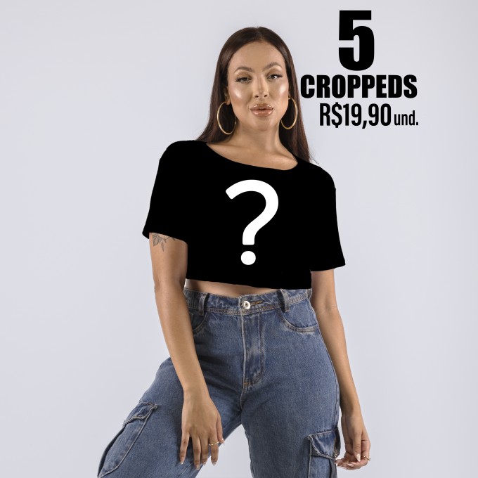 Kit 5 Croppeds Femininos Supresa