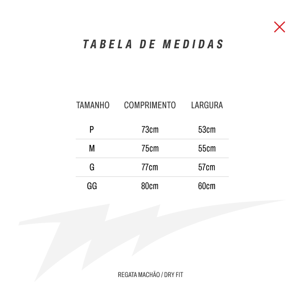 Tabela de medidas