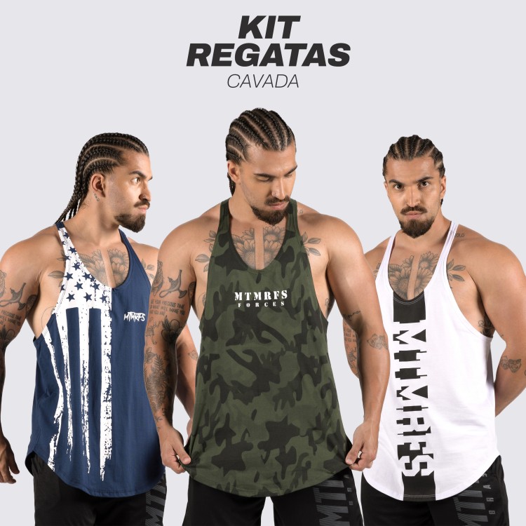 KIT 3 Regatas Cavadas Anatomic Mutante