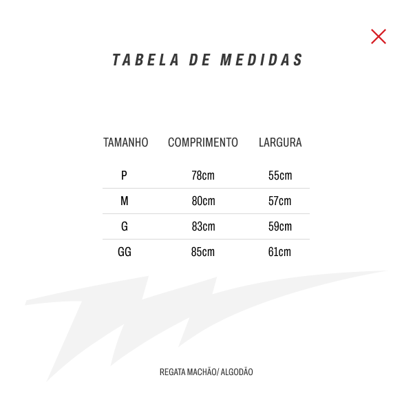 Tabela de medidas