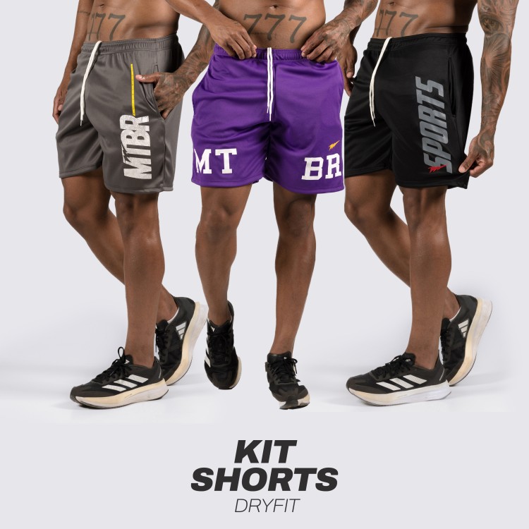 Kit 3 Shorts Dryfit Active