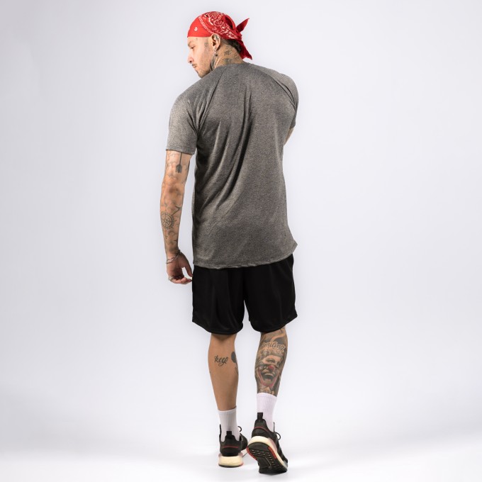 Camiseta Haglan Dryfit Golds Gym Rajada Mescla