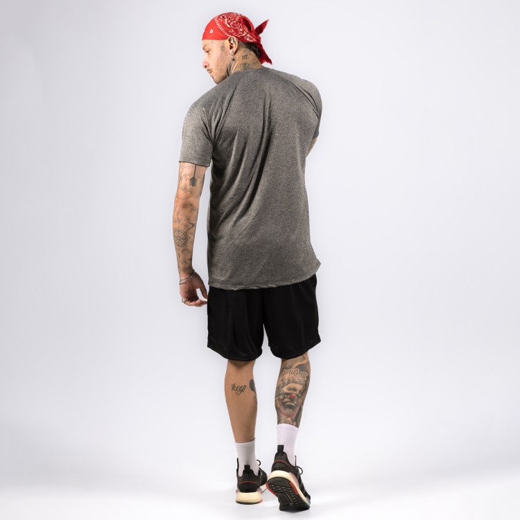 Camiseta Haglan Dryfit Golds Gym Rajada Mescla