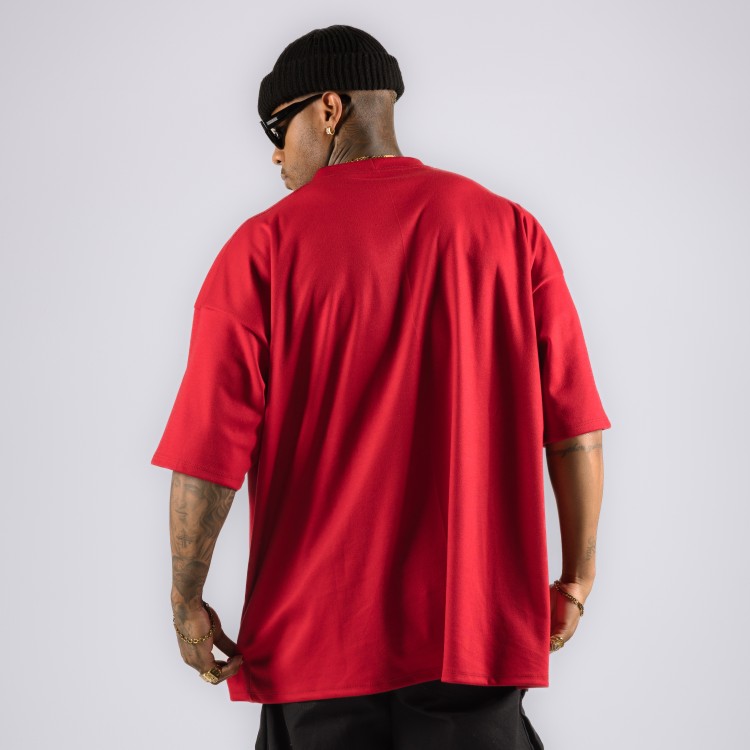 Camiseta Oversized Heavy College Vermelha
