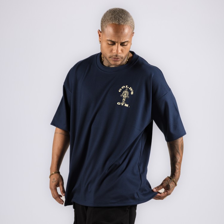 Camiseta Oversized Heavy Golds Gym Azul Marinho