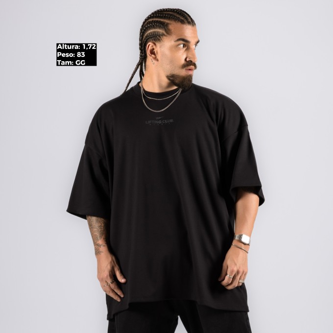 Camiseta Oversized Heavy Lifting Club Preta