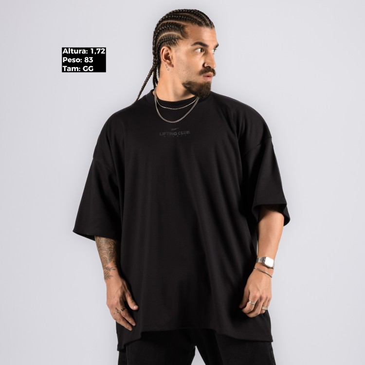 Camiseta Oversized Heavy Lifting Club Preta