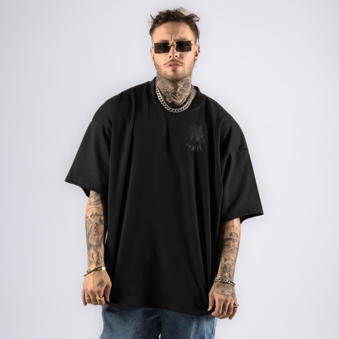 Camiseta Oversized Heavy Pitbull Preta